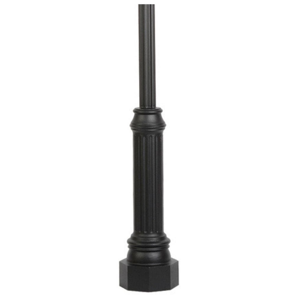 American Gas Lamp Works 32" EPC01 Colonial Aluminum Bolt Down Post Base with 3" OD Fluted Aluminum Post