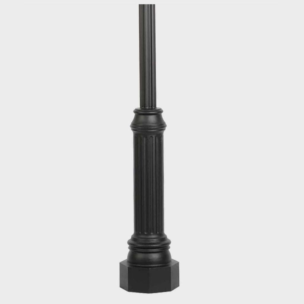 American Gas Lamp Works 32" EPC01 Colonial Aluminum Bolt Down Post Base with 4" OD Fluted Aluminum Post