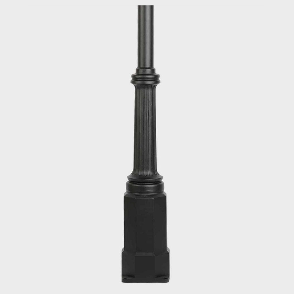 American Gas Lamp Works 44" EMB12 Andrew Aluminum Bolt Down Post Base with 3.5" OD Smooth Aluminum Post