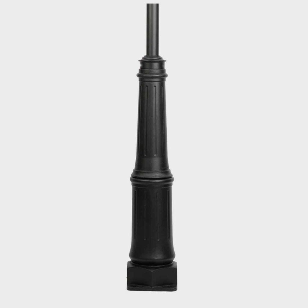 American Gas Lamp Works 56" EP012 Belle Vernon Aluminum Bolt Down Post Base with 3" OD Fluted Aluminum Post