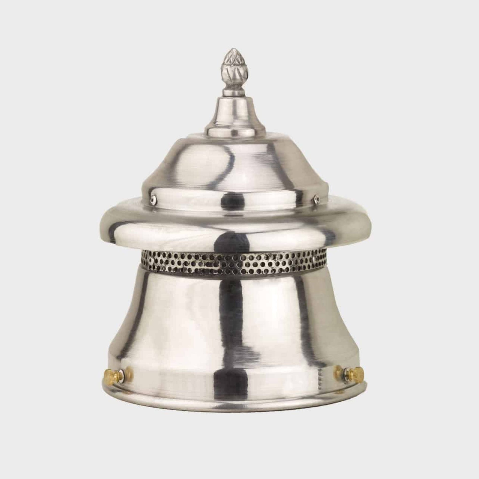 American Gas Lamp Works Boulevard 3600R 18" Weather Green Estate Pier Mount Aluminum Natural Gas Lamp With Single Open Flame Burner Light Assembly, Polycarbonate Globe, Spun Aluminum Ventilator, Dome, and Brass Side Arms