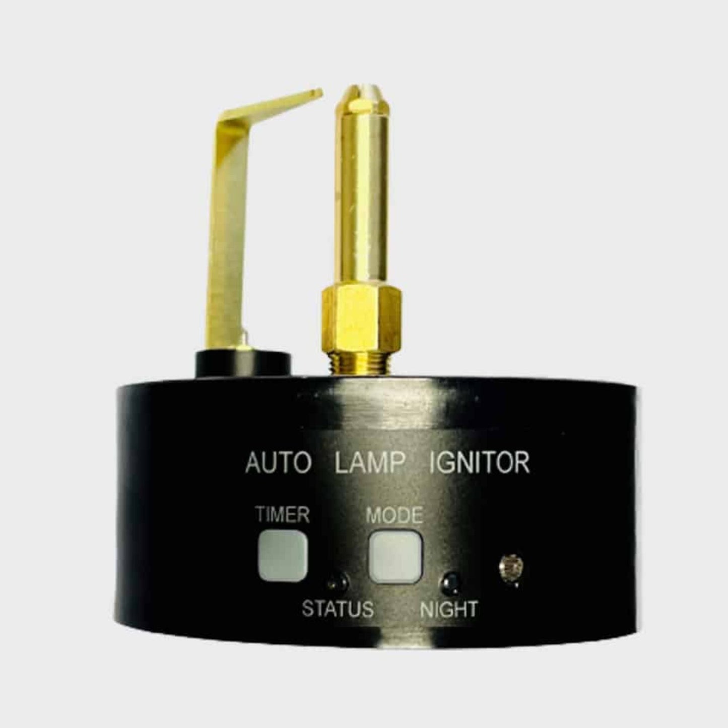 American Gas Lamp Works Coachman 3000H 19" Charcoal Gray Estate Post Mount Aluminum Natural Gas Lamp With Single Open Flame Burner With Electric Igniter Light Assembly, Flat Tempered Glass Panes and Fleur De Lis Finial