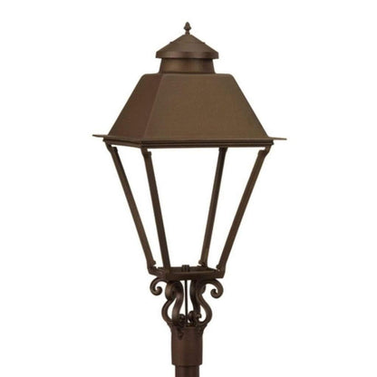 American Gas Lamp Works Coachman 3000H 19" Timeless Black Estate Post Mount Aluminum Natural Gas Lamp With Dual Inverted Gas Mantle Light Assembly, Flat Tempered Glass Panes and Universal Finial