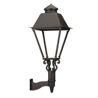 American Gas Lamp Works Coachman 3000W 20" Nouveau Silver Estate Wall Mount Aluminum Natural Gas Lamp With Single Upright Gas Mantle Light Assembly, Beveled Tempered Glass Panes and Urn Finial