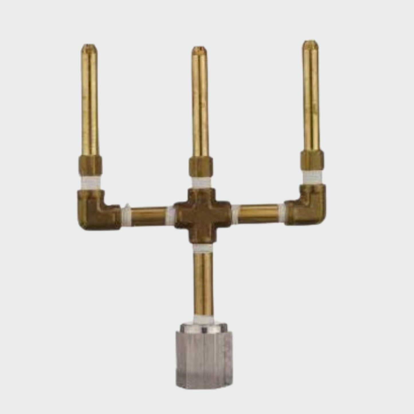 American Gas Lamp Works Coachman 3000W 20" Nouveau Silver Estate Wall Mount Aluminum Natural Gas Lamp With Triple Open Flame Burner Light Assembly, Beveled Tempered Glass Panes and Brass Plated Acorn Finial