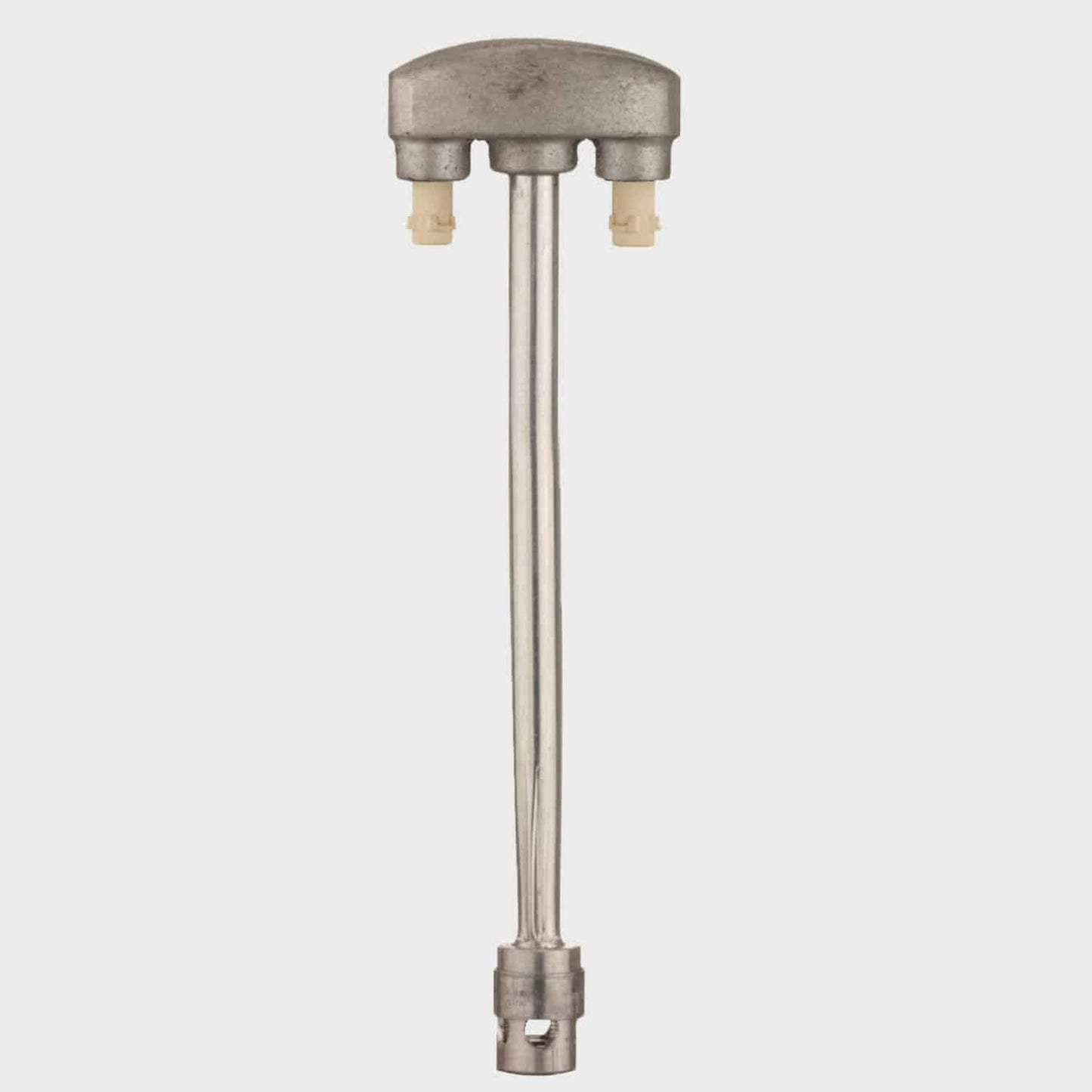 American Gas Lamp Works Cosmopolitan 1600R 14" Nouveau Silver Residential Pier Mount Aluminum Natural Gas Lamp With Dual Inverted Gas Mantle Light Assembly, Frosted Tempered Glass Panes and Urn Finial