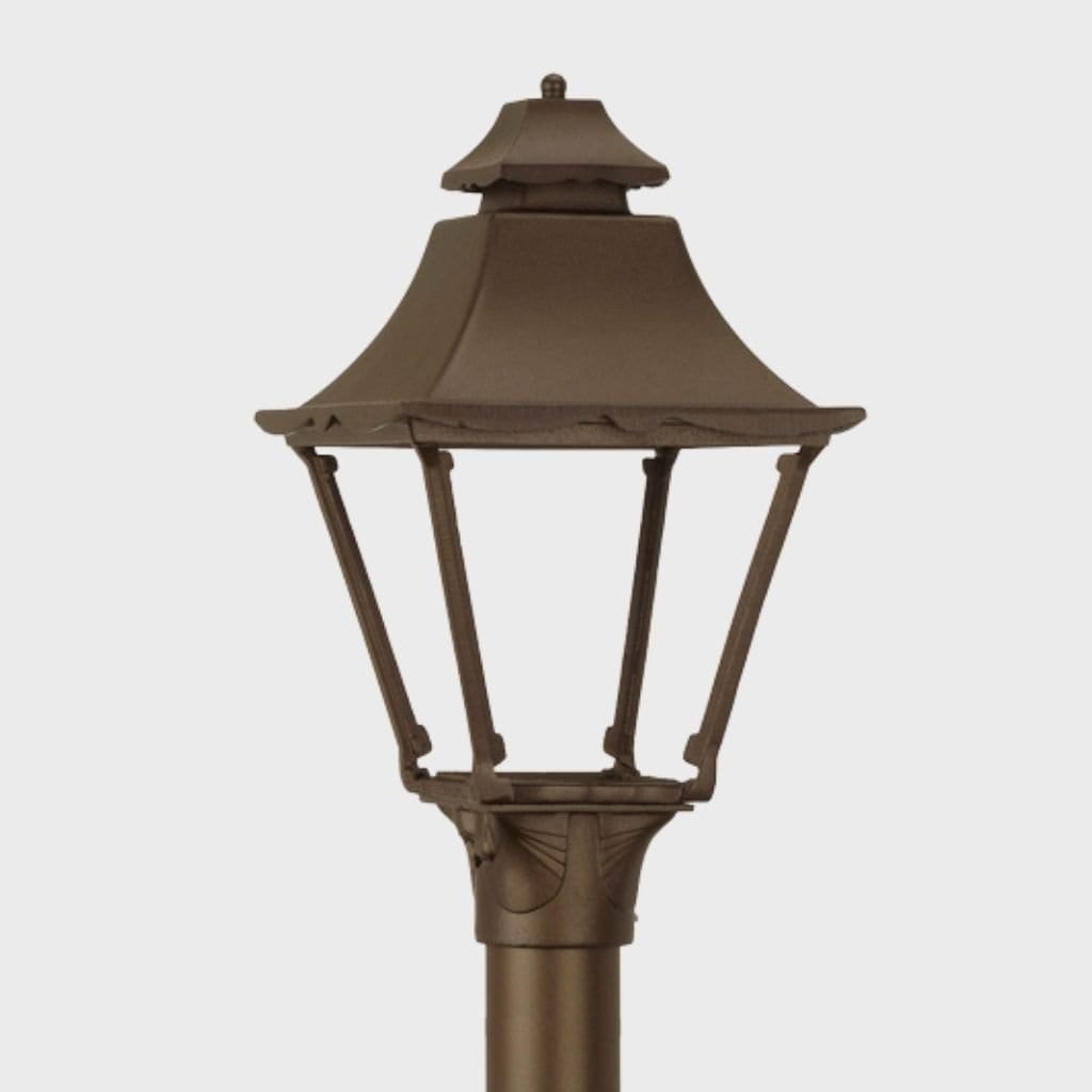 American Gas Lamp Works Essex 1900H 11" Timeless Black Residential Post Mount Aluminum Natural Gas Lamp With Dual Open Flame Burner Light Assembly, Flat Tempered Glass Panes and Acorn Finial