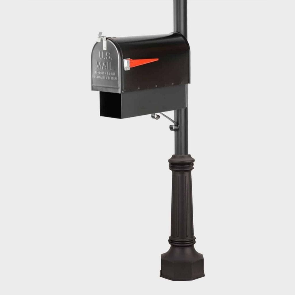 American Gas Lamp Works MBSSC Traditional Mailbox & Newspaper Holder with 3" OD Smooth Aluminum Capped Post