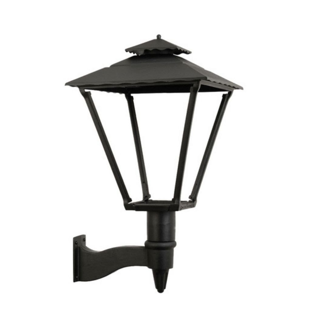 American Gas Lamp Works Old Allegheny 3701W 21" Mid-Size Noble Bronze Wall Mount Aluminum Natural Gas Lamp With Triple Inverted Gas Mantle Light Assembly, Beveled Tempered Glass Panes and Brass Plated Acorn Finial