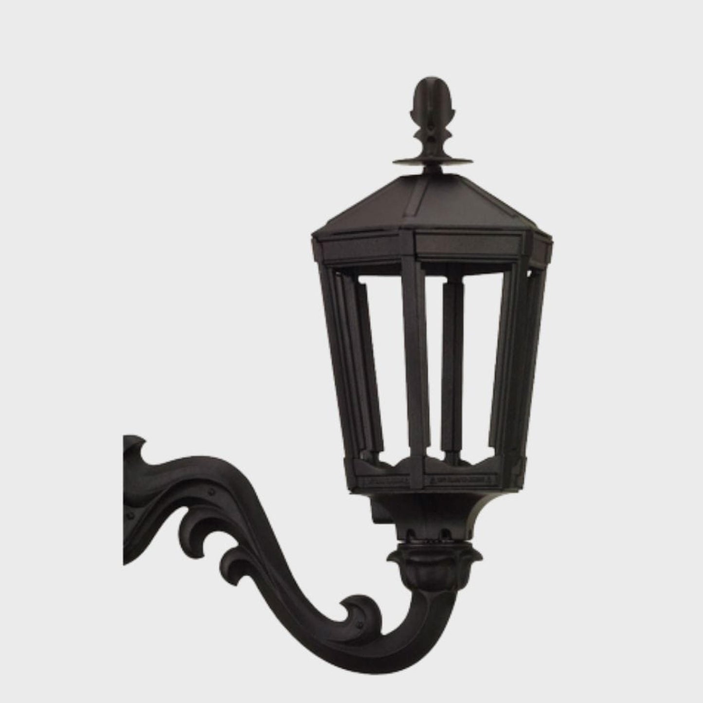 American Gas Lamp Works Vienna 1000W 20" Timeless Black Residential Wall Mount Aluminum Natural Gas Lamp With Dual Inverted Gas Mantle Light Assembly, Flat Tempered Glass Panes and Universal Finial
