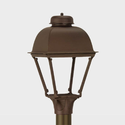 American Gas Lamp Works Washington 2000H 11" Weather Green Residential Post Mount Aluminum Natural Gas Lamp With Single Upright Gas Mantle Light Assembly, Flat Tempered Glass Panes and Acorn Finial