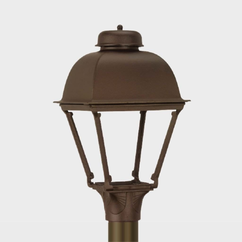 American Gas Lamp Works Washington 2000H 11" Weather Green Residential Post Mount Aluminum Propane Gas Lamp With Triple Inverted Gas Mantle Light Assembly, Flat Tempered Glass Panes and Acorn Finial
