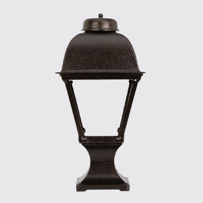 American Gas Lamp Works Washington 2000R 11" Charcoal Gray Residential Pier Mount Aluminum Propane Gas Lamp With Dual Inverted Gas Mantle Light Assembly, Flat Tempered Glass Panes and Acorn Finial