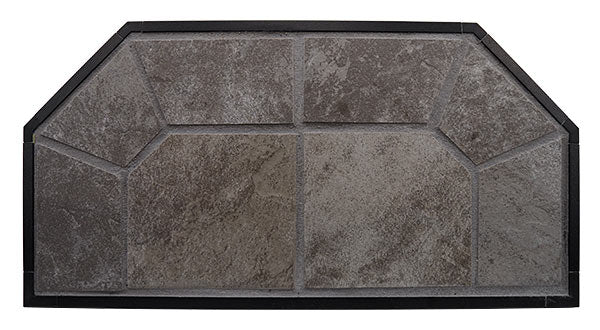 American Panel Traditional 32" x 32" Corner Glacier Gray Original Edge Type 2 Ceramic Hearth Board