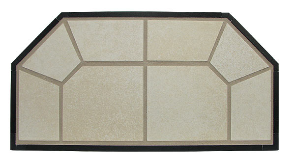 American Panel Traditional 36" x 36" Corner Lake Sand Original Edge Type 2 Ceramic Hearth Board