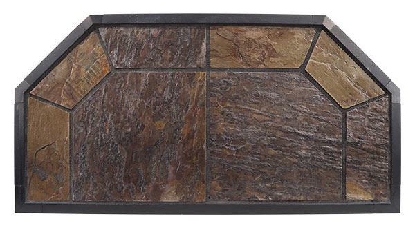 American Panel Traditional 40" x 40" Corner Glacier Gray Original Edge Type 2 Ceramic Hearth Board