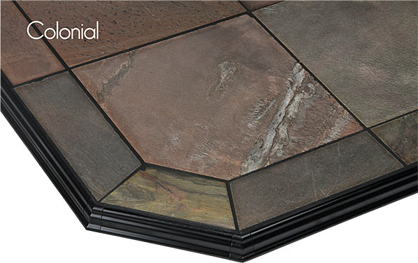 American Panel Traditional 40" x 40" Corner Imperial Black Colonial Edge Type 2 Ceramic Hearth Board
