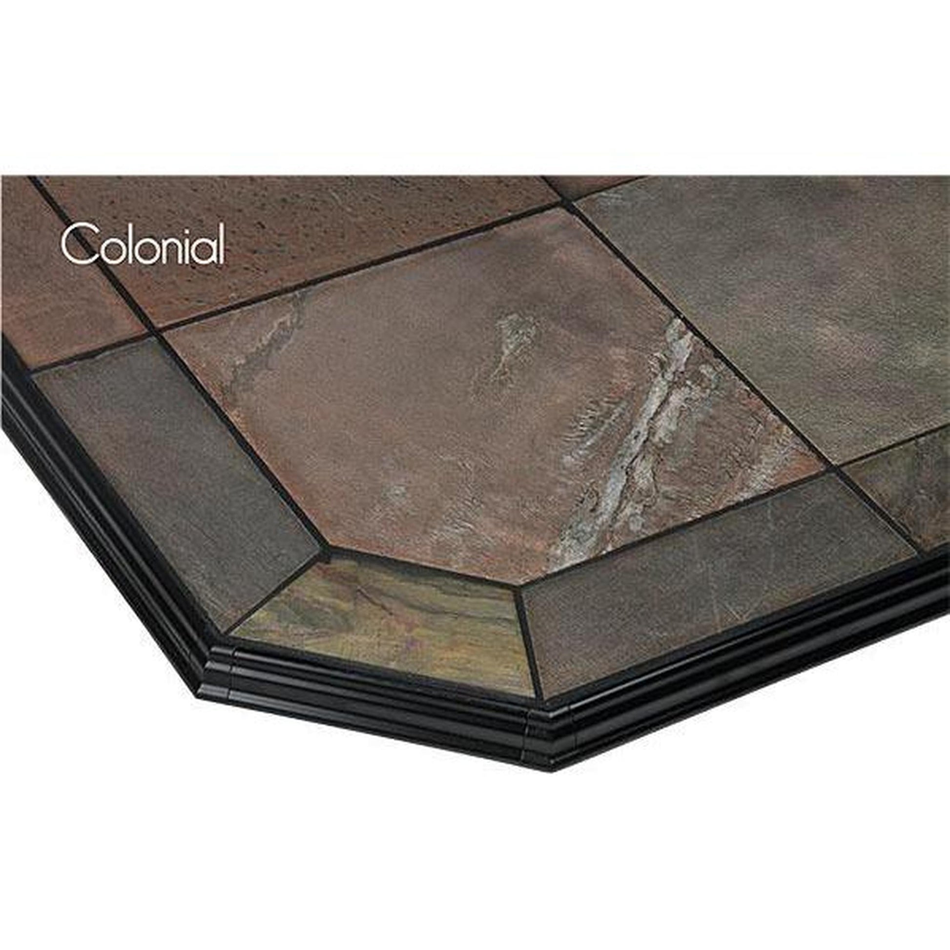 American Panel Traditional 40" x 40" Standard Night Shadow Colonial Edge Type 2 Ceramic Hearth Board