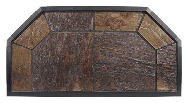 American Panel Traditional 40" x 40" Standard Polished Copper Slate Colonial Edge Type 2 Ceramic Hearth Board