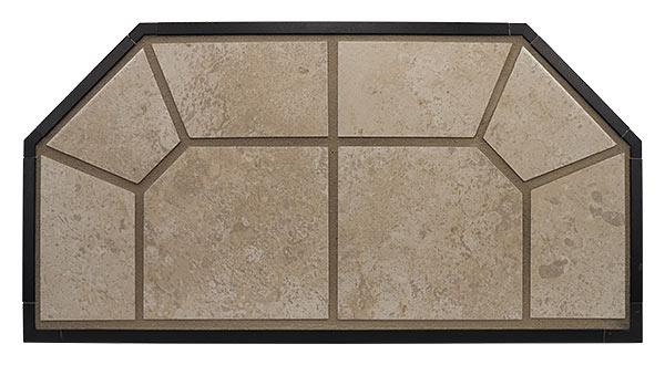 American Panel Traditional 48" x 48" Corner Carmel Original Edge Type 2 Ceramic Hearth Board