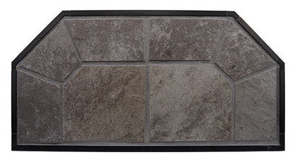 American Panel Traditional 48" x 48" Corner Glacier Gray Colonial Edge Type 2 Ceramic Hearth Board