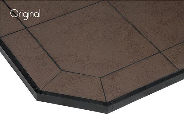 American Panel Traditional 48" x 48" Standard Indian Silver Slate Original Edge Type 2 Ceramic Hearth Board