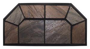 American Panel Traditional 48" x 48" Standard Polished Copper Slate Original Edge Type 2 Ceramic Hearth Board
