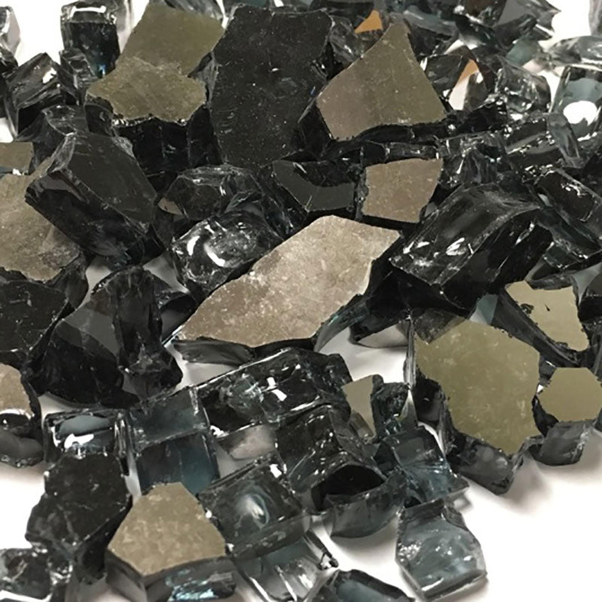 American Specialty Glass Black Tempered Reflective Medium Fire Glass - 25 Lbs. Bag