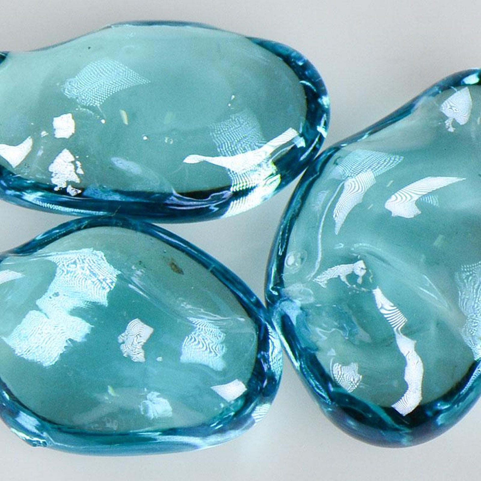 American Specialty Glass Blue Raspberry Iridescent Medium Size Jelly Bean Glass - 10 Lbs