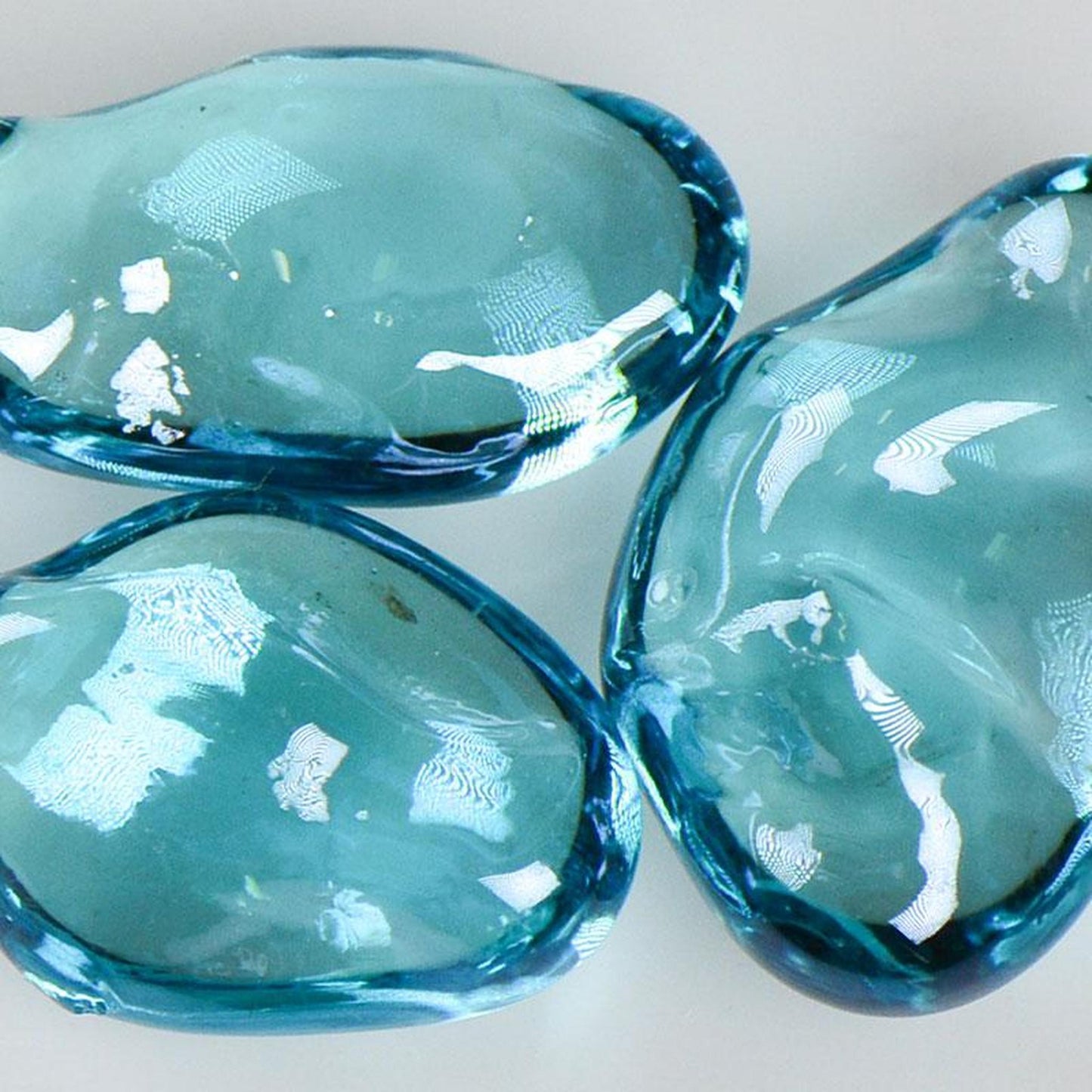 American Specialty Glass Blue Raspberry Iridescent Medium Size Jelly Bean Glass - 22 Lbs