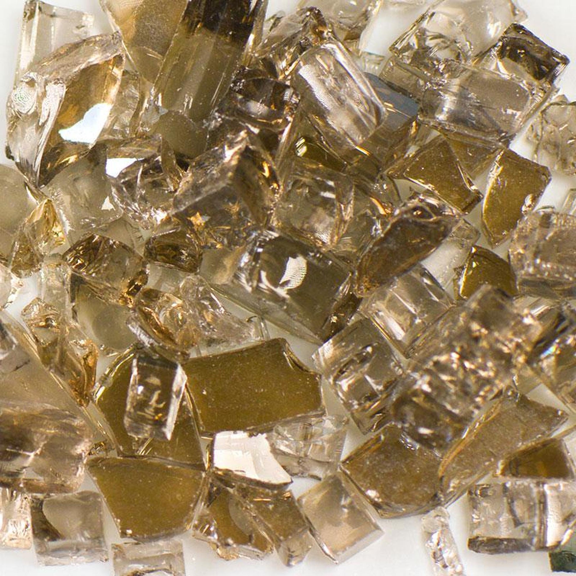 American Specialty Glass Bronze Tempered Reflective Size 2 Fire Glass - 25 Lbs. Bag