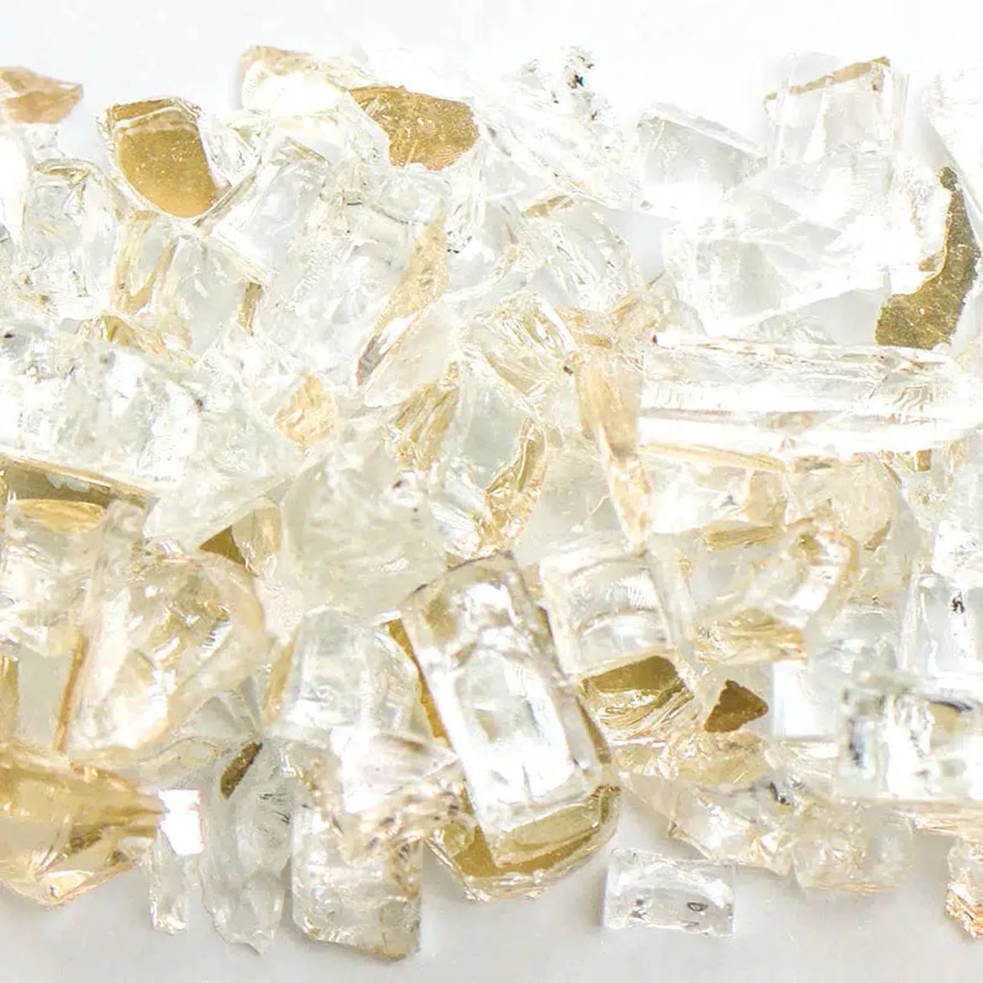 American Specialty Glass Clear Tempered Reflective Medium Fire Glass - 25 Lbs. Bag