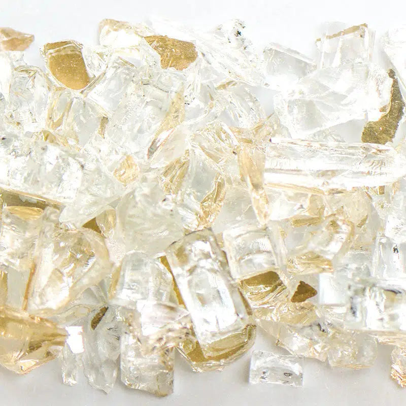 American Specialty Glass Clear Tempered Reflective Size 2 Fire Glass - 10 Lbs. Bag