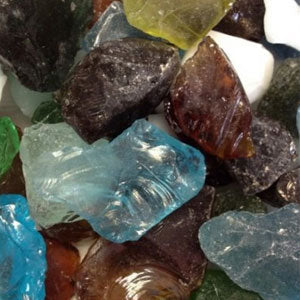 American Specialty Glass Confetti Mix Medium Tumbled Landscape Glass - 25 Lbs
