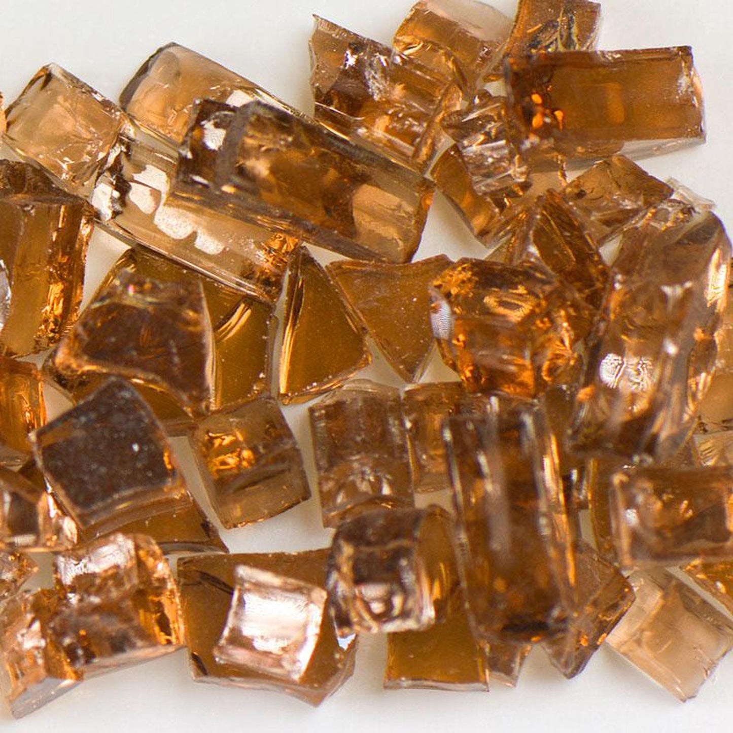 American Specialty Glass Copper Tempered Reflective Size 2 Fire Glass - 25 Lbs. Bag