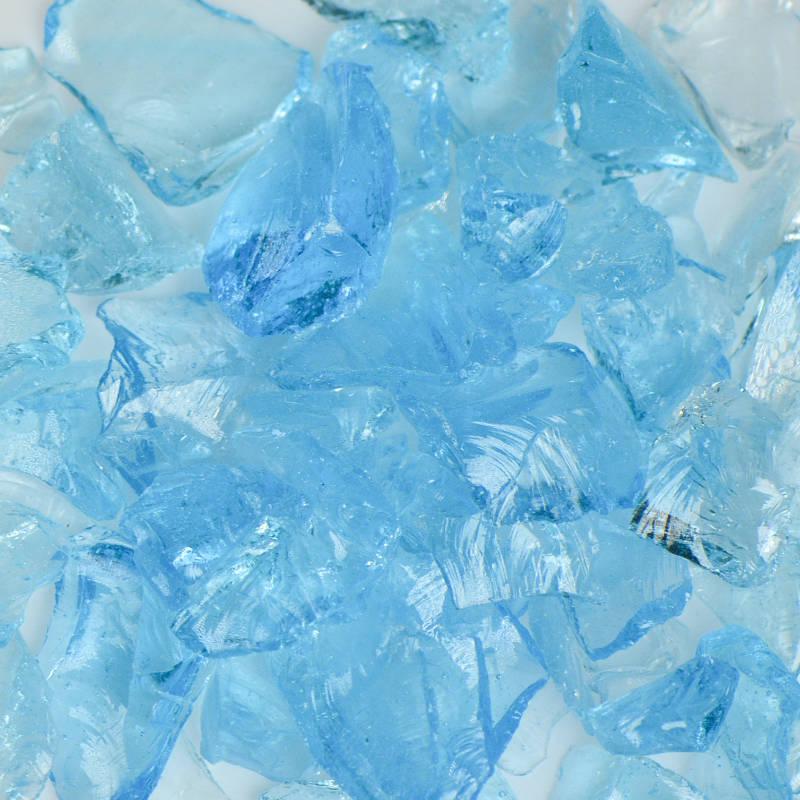 American Specialty Glass Crystal Turquoise Small Tumbled Landscape Glass - 1 Lb