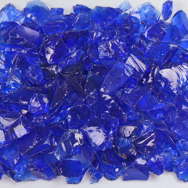 American Specialty Glass Dark Blue Size 1 Terrazzo Glass - 50 Lbs