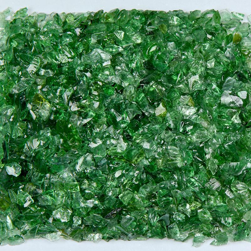 American Specialty Glass Dark Green Size 0 Tumbled Terrazzo Glass - 1 Lb