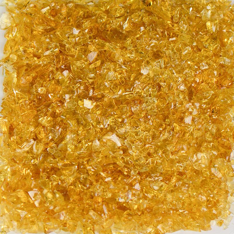 American Specialty Glass Honey Yellow Size 0 Tumbled Terrazzo Glass - 25 Lbs