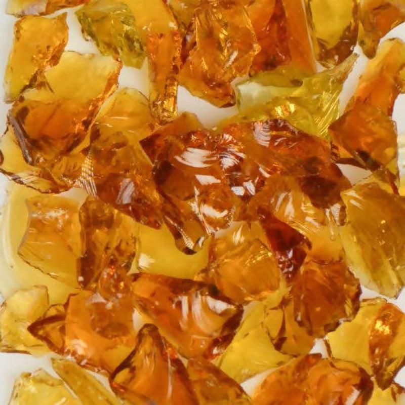 American Specialty Glass Honey Yellow Size 3 Tumbled Terrazzo Glass - 50 Lbs