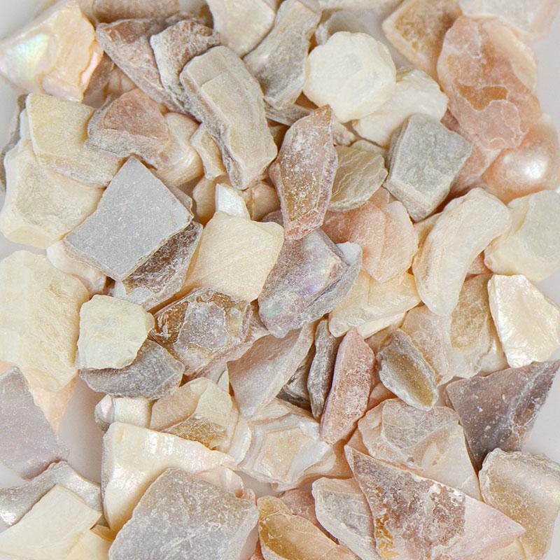 American Specialty Glass Mother of Pearl Size 2 Tumbled Terrazzo Glass - 10 Lbs