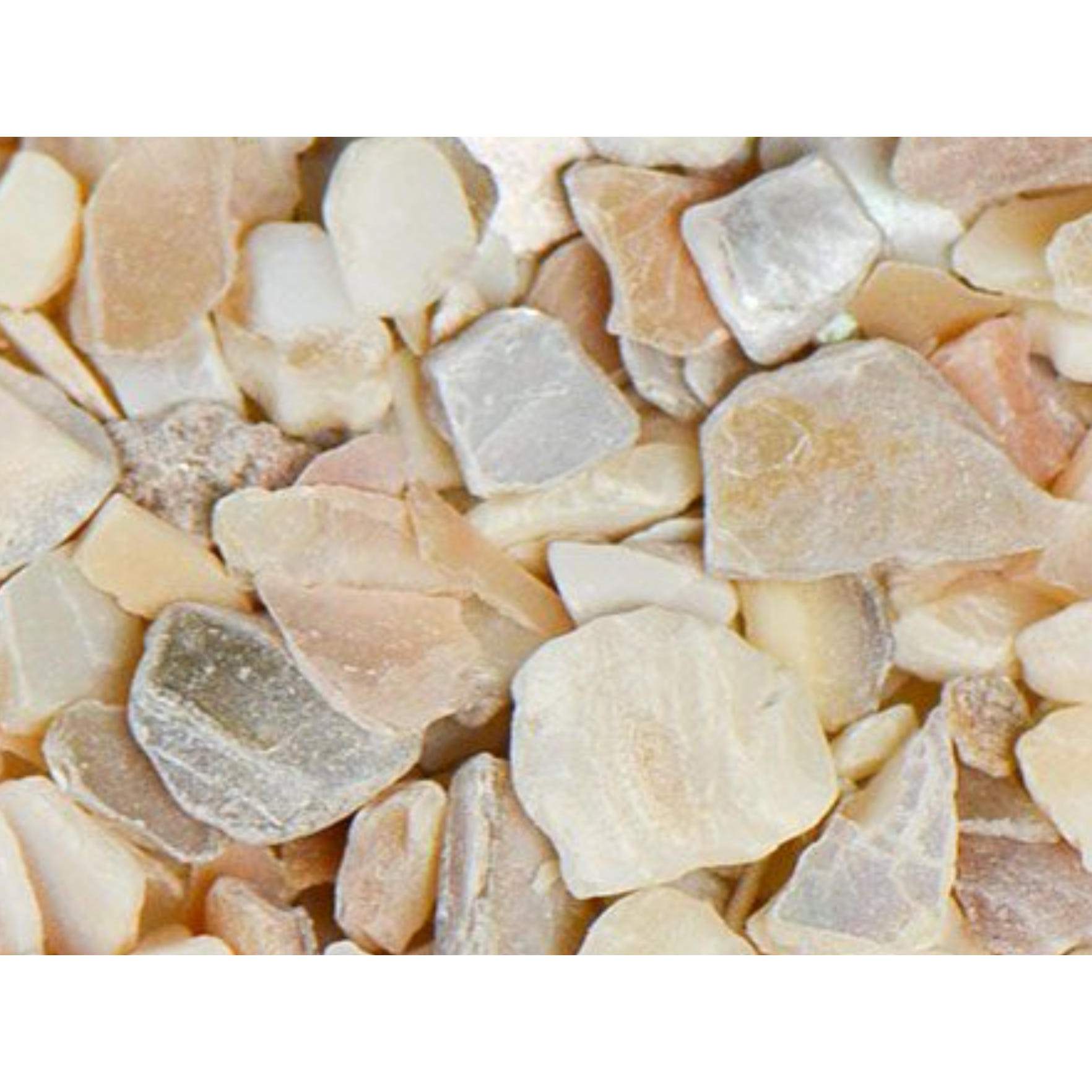 American Specialty Glass Mother of Pearl Size 3 Tumbled Terrazzo Glass - 25 Lbs