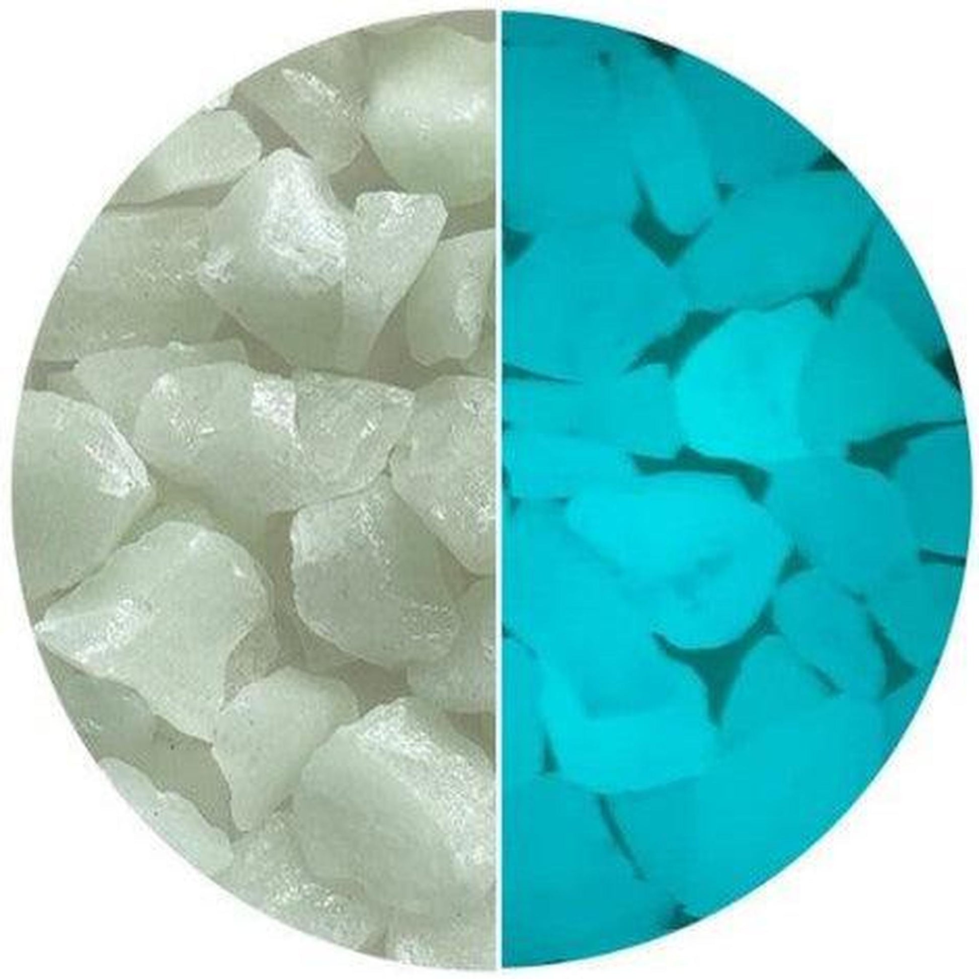 American Specialty Glass Size #2 Teal Glow in the Dark Terrazzo Glass - 25 Lb