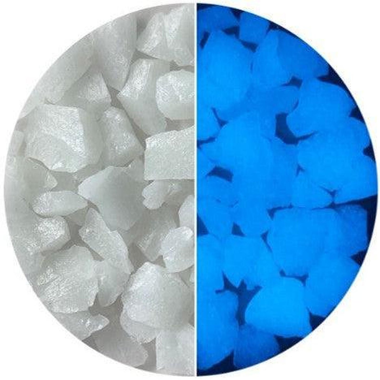American Specialty Glass Size #3 Blue Glow in the Dark Terrazzo Glass - 25 Lb