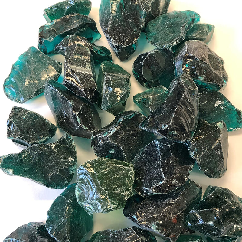 American Specialty Glass Teal Medium Tumbled Landscape Glass - 25 Lbs