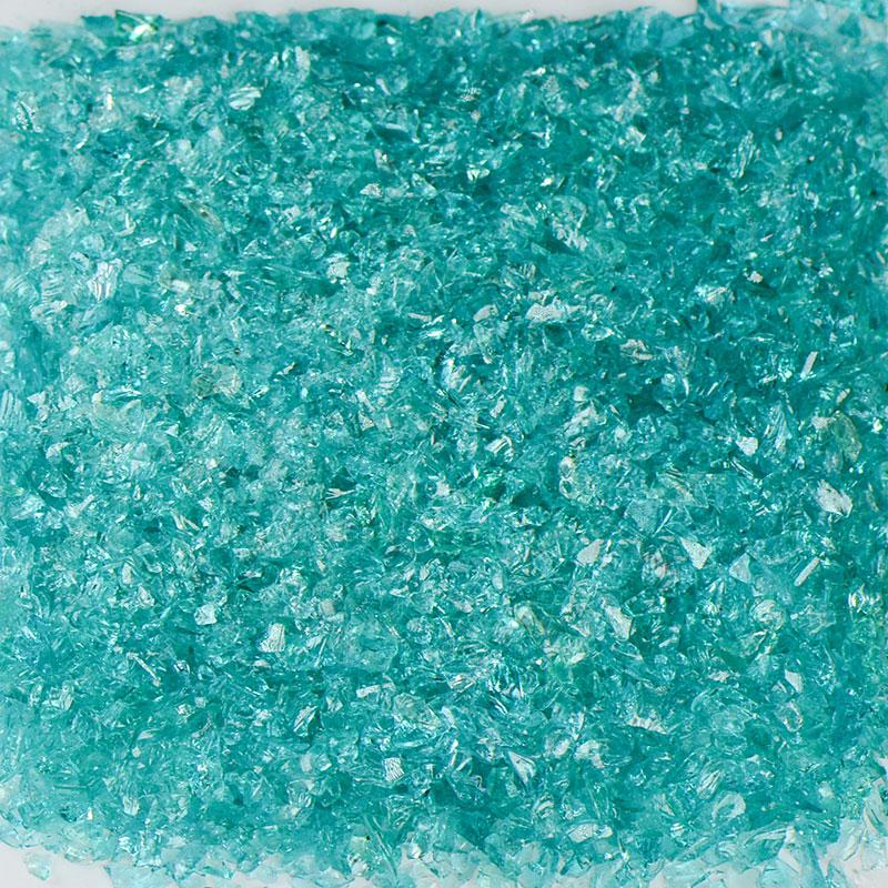 American Specialty Glass Teal Size 0 Tumbled Terrazzo Glass - 1 Lb