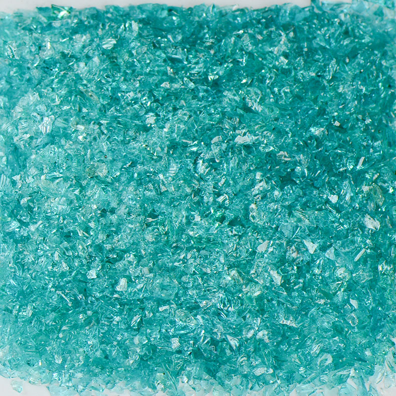 American Specialty Glass Teal Size 0 Tumbled Terrazzo Glass - 10 Lbs