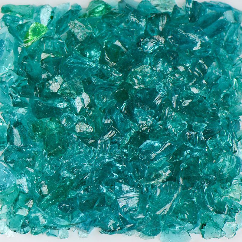American Specialty Glass Teal Size 1 Tumbled Terrazzo Glass - 10 Lbs