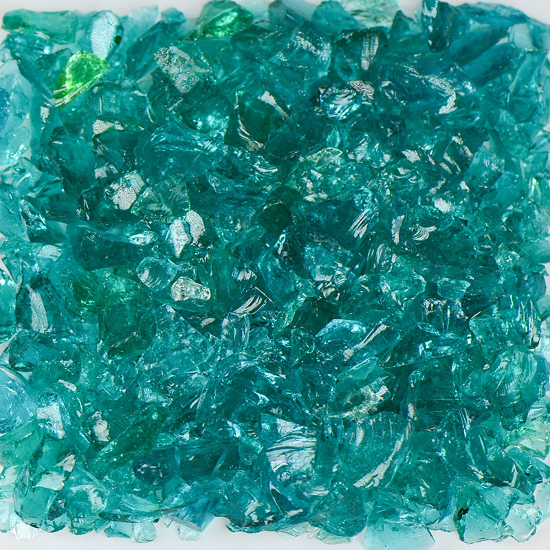 American Specialty Glass Teal Size 1 Tumbled Terrazzo Glass - 25 Lbs