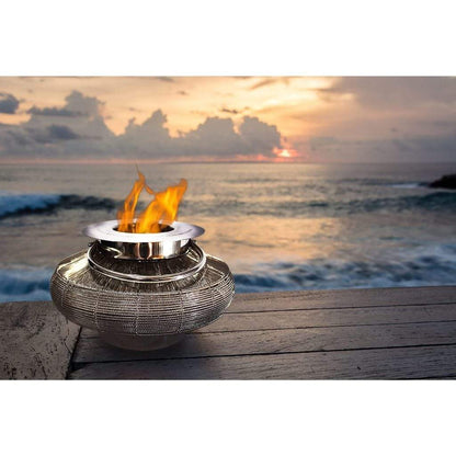 Anywhere Fireplace 10" Silver Mercury Fireplace/Lantern – 2 in 1 Design